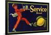 Service Brand - La Habra, California - Citrus Crate Label-Lantern Press-Framed Art Print