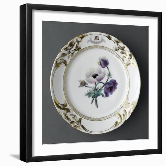 Service du mariage de Louise Alluaud et A. Malveigne : assiette avec, au centre, une branche-null-Framed Giclee Print