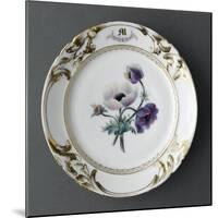 Service du mariage de Louise Alluaud et A. Malveigne : assiette avec, au centre, une branche-null-Mounted Giclee Print