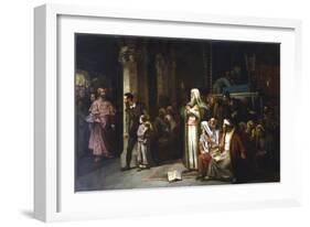 Service in the Synagogue During the Reading from the Torah, 1868-null-Framed Giclee Print