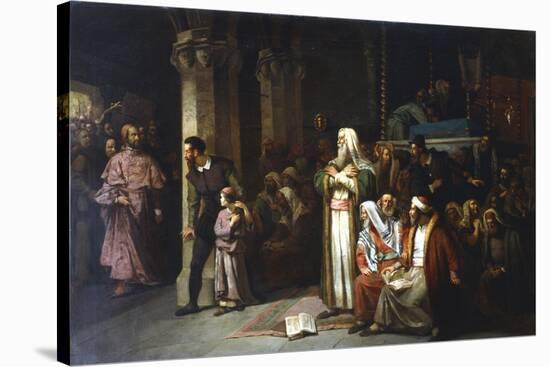 Service in the Synagogue During the Reading from the Torah, 1868-null-Stretched Canvas