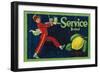 Service Lemon Label - La Habra, CA-Lantern Press-Framed Art Print