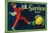 Service Lemon Label - La Habra, CA-Lantern Press-Mounted Art Print