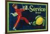 Service Lemon Label - La Habra, CA-Lantern Press-Framed Art Print