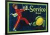 Service Lemon Label - La Habra, CA-Lantern Press-Framed Art Print