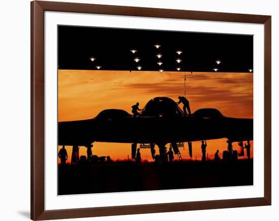 Service Members Undergo Maintenance on a B-2 Spirit-null-Framed Photographic Print