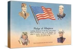 Service Men, Text of Pledge of Allegiance-null-Stretched Canvas