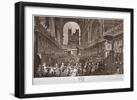 Service of Thanksgiving in St Paul's Cathedral, City of London, 1789-Robert Pollard-Framed Premium Giclee Print