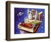 Service Station in Space for Refuelling and Repairing Interplanetary Craft-null-Framed Art Print