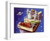 Service Station in Space for Refuelling and Repairing Interplanetary Craft-null-Framed Art Print