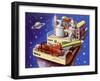 Service Station in Space for Refuelling and Repairing Interplanetary Craft-null-Framed Art Print