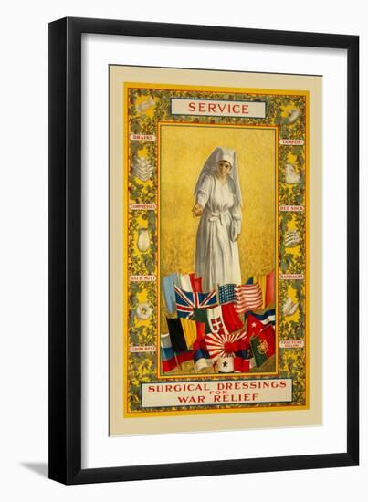 Service, Surgical Dressings for War Relief-Thomas Tryon-Framed Art Print