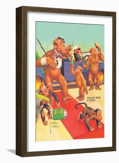 Service with a Smile-Lawson Wood-Framed Art Print