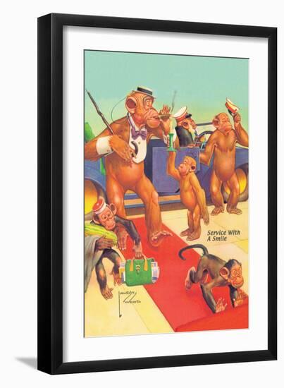 Service with a Smile-Lawson Wood-Framed Art Print
