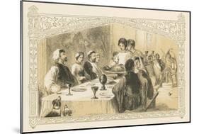 Serving Goose at Banquet-Birket Foster-Mounted Art Print