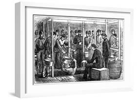 Serving Out Porter on a Troop-Ship, 1878-null-Framed Giclee Print