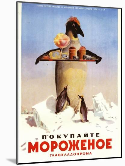 Serving Penguin Ice Cream from the Dairy Ministry-null-Mounted Art Print