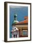 Servite Church clock tower, Old Town, Innsbruck, Tyrol, Austria.-Michael DeFreitas-Framed Photographic Print