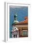 Servite Church clock tower, Old Town, Innsbruck, Tyrol, Austria.-Michael DeFreitas-Framed Photographic Print