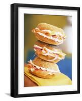 Sesame and Poppy Seed Bagels with Salmon Slices-null-Framed Photographic Print