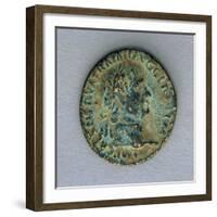 Sestertius from Imperial Age, Recto, Roman Coins-null-Framed Giclee Print