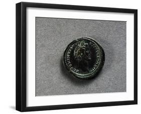 Sestertius of Antoninus Pius Bearing Image of Emperor, Recto, Roman Coins Ad-null-Framed Giclee Print