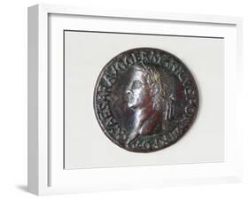 Sestertius of Caligula Bearing Image of Emperor, Recto, Roman Coins AD-null-Framed Giclee Print