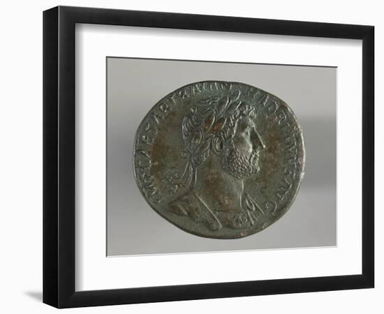 Sestertius of Hadrian, Minted in Rome, Bearing Image of Emperor, Roman Coins Ad-null-Framed Premium Giclee Print