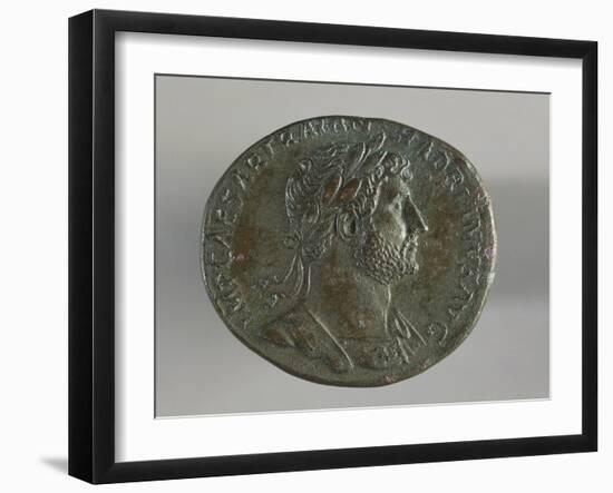 Sestertius of Hadrian, Minted in Rome, Bearing Image of Emperor, Roman Coins Ad-null-Framed Giclee Print