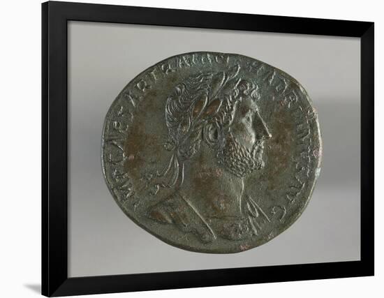 Sestertius of Hadrian, Minted in Rome, Bearing Image of Emperor, Roman Coins Ad-null-Framed Giclee Print