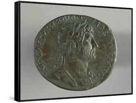 Sestertius of Hadrian, Minted in Rome, Bearing Image of Emperor, Roman Coins Ad-null-Framed Stretched Canvas