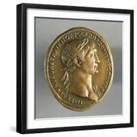 Sestertius of Trajan, Minted in Rome, Bearing Image of Emperor, Recto, Roman Coins AD-null-Framed Giclee Print