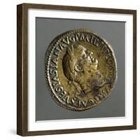 Sestertius of Vespasian Bearing Image of Emperor, Ad 71, Recto, Roman Coins AD-null-Framed Giclee Print