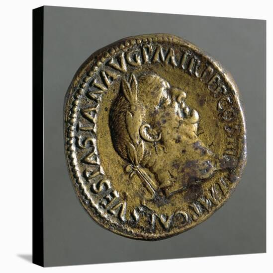 Sestertius of Vespasian Bearing Image of Emperor, Ad 71, Recto, Roman Coins AD-null-Stretched Canvas