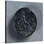 Sestertius of Vespasian Depicting Roma Seated on Seven Hills and Capitoline Wolf-null-Stretched Canvas