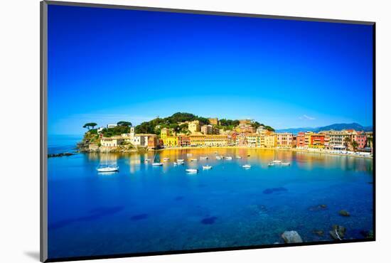 Sestri Levante, Silence Bay Sea Harbor and Beach View. Liguria, Italy-stevanzz-Mounted Photographic Print