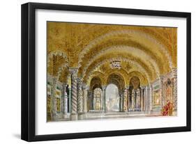 Set Design by Giovanni Zuccarelli Depicting the Great Hall of the Castle for the Third Act-Giuseppe Verdi-Framed Giclee Print