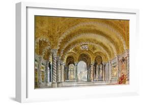 Set Design by Giovanni Zuccarelli Depicting the Great Hall of the Castle for the Third Act-Giuseppe Verdi-Framed Giclee Print