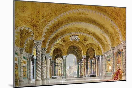 Set Design by Giovanni Zuccarelli Depicting the Great Hall of the Castle for the Third Act-Giuseppe Verdi-Mounted Giclee Print