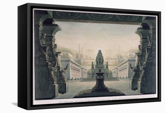 Set Design for the Final Scene of "The Magic Flute" by Wolfgang Amadeus Mozart-Karl Friedrich Schinkel-Framed Stretched Canvas