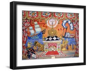 Set Design for 'The Flea', by Yevgeny Zamyatin, 1925 (Tempera on Wood)-Boris Mikhailovich Kustodiev-Framed Giclee Print