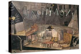 Set Design for 'The Lower Depths' (Nachtasyl)-Edward Suhr-Stretched Canvas