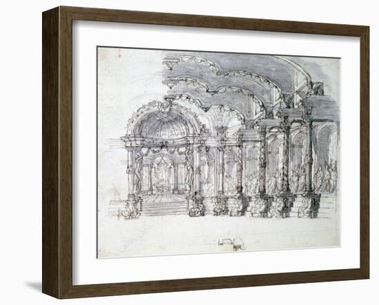 Set Design for the Opera 'Proserpine, C1680-Jean Berain-Framed Giclee Print