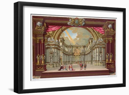 Set Design for the Theatre at Versailles (Colour Litho)-French-Framed Giclee Print