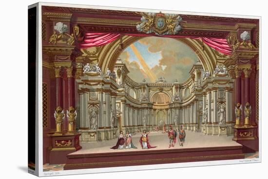 Set Design for the Theatre at Versailles (Colour Litho)-French-Stretched Canvas