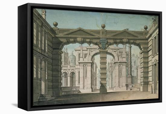Set Design for the World Premiere Performance of 'Idomeneo', by Wolfgang Amadeus Mozart in Munich-Lorenzo I Quaglio-Framed Stretched Canvas