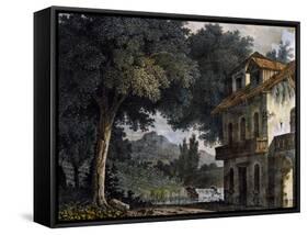 Set Design of Adinas' Farmhouse-Alessandro Sanquirico-Framed Stretched Canvas