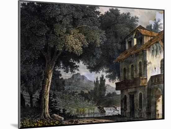 Set Design of Adinas' Farmhouse-Alessandro Sanquirico-Mounted Giclee Print