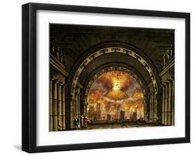 Set Design of Eruption of Vesuvius-Alessandro Sanquirico-Framed Giclee Print