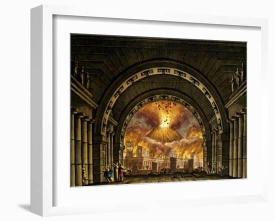 Set Design of Eruption of Vesuvius-Alessandro Sanquirico-Framed Giclee Print